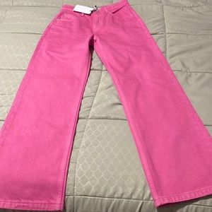 Pink/ flare jeans / high waist jeans